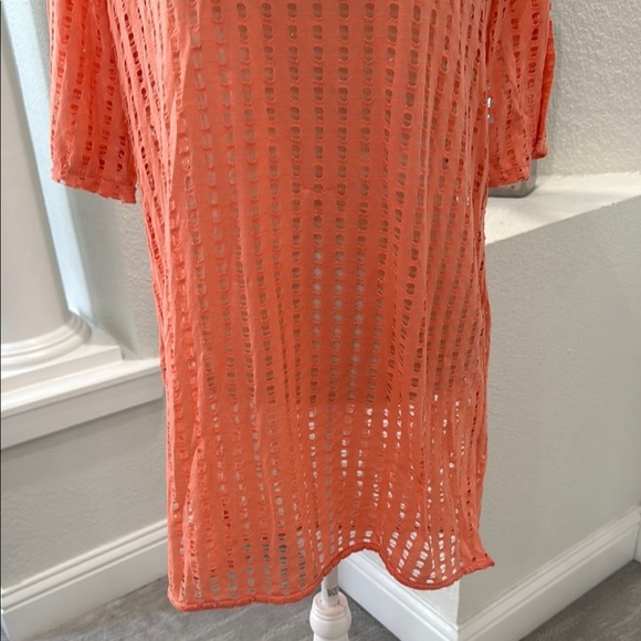 Venus Orange Sheer Off-Shoulder Swimsuit Cover Up Size L - Picture 3 of 7
